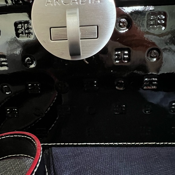 NWT ARCADIA 1473 PATENT LEATHER SATCHEL HANDBAG PURSE MADE IN ITALY - Picture 2 of 11